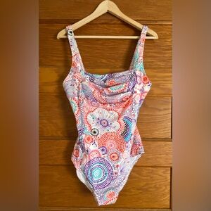 Calvin Klein One-Piece Multi-colored Swimsuit Size 12